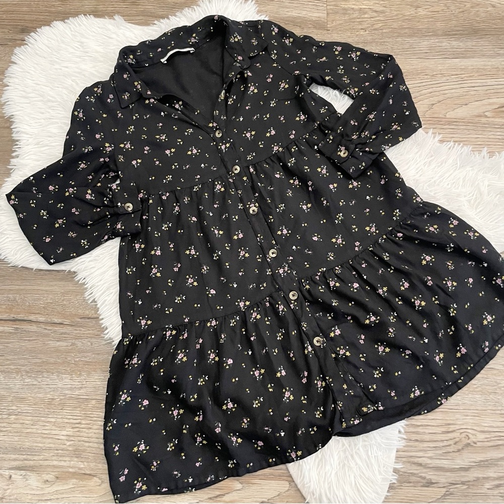 Marks & Spencer Girls Dress Ditsy Floral Button 8 Medium UK